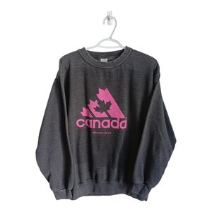 Niagara Falls Canada Crewneck Charcoal Pink M/L Cottagecore Vacation Patriotic